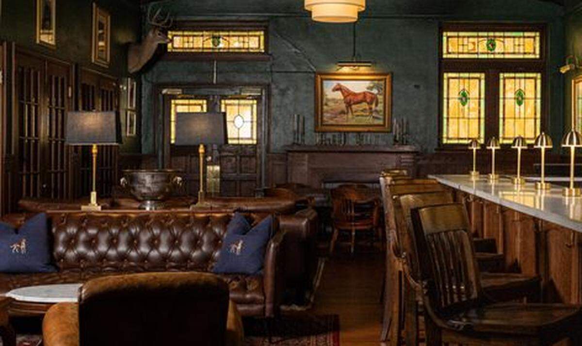Chapel Bar is in the lobby of a historic funeral home and furniture store in Weatherford.