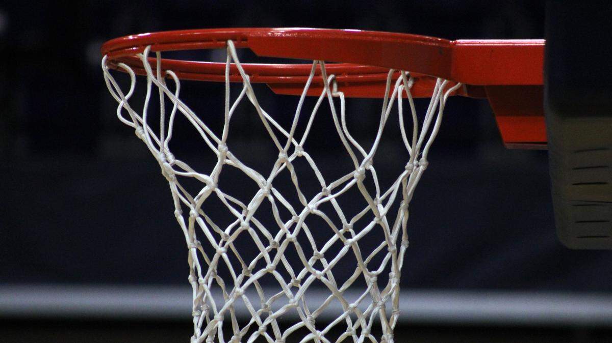 A basketball hoop is pictured at the University of North Florida’s UNF Arena on February 28, 2022. [Clayton Freeman/Florida Times-Union] Basketball Hoop Stock Jax