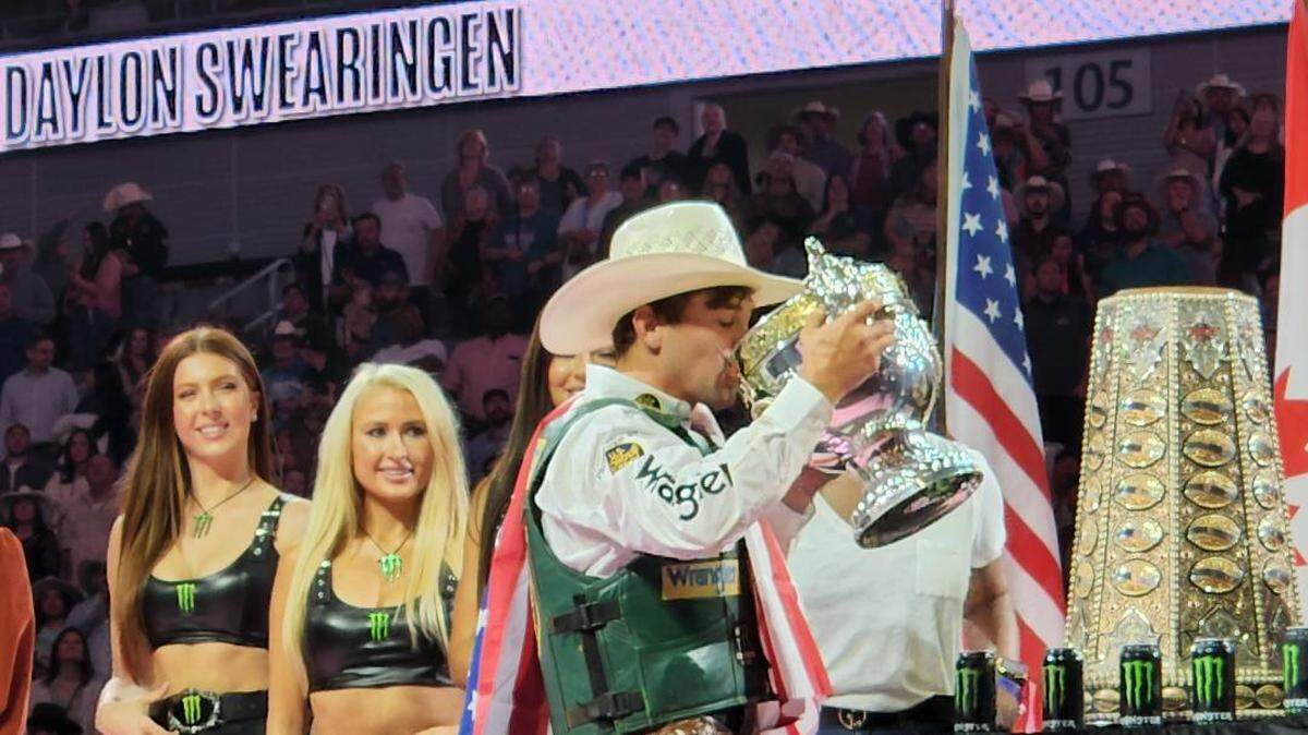 The taste of victory was sweet for bull rider Daylon Swearingen, who captured the PBR World Finals and the world championship Sunday at Dickies Arena.