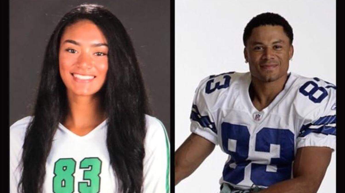 Natalie Glenn, left, and father Terry, who was a former wide receiver for the Dallas Cowboys.
