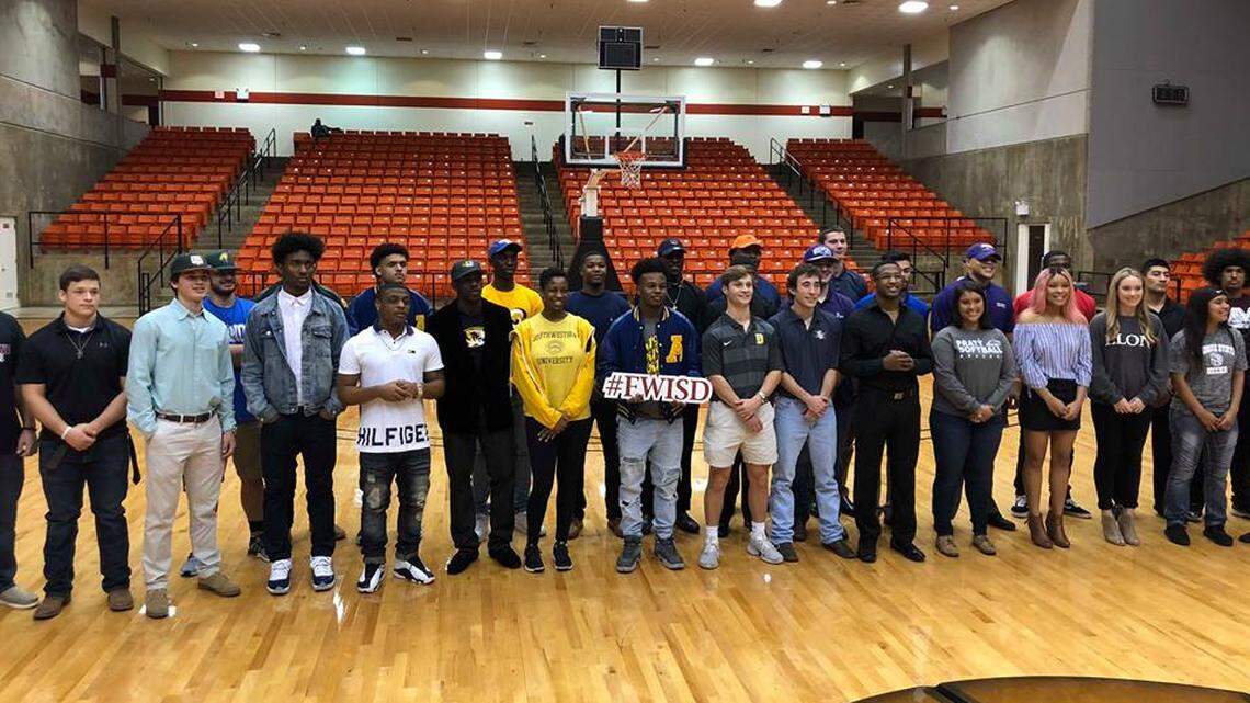 Fort Worth ISD National Signing Day at Wilkerson-Greines Center, Wednesday Feb. 6, 2019.