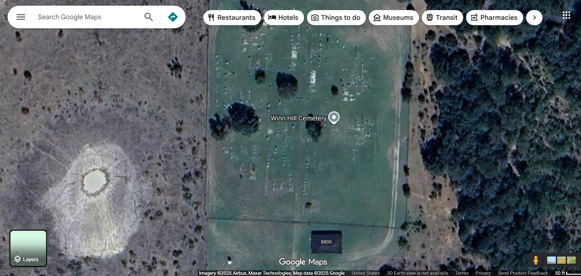 Winn Hill Cemetery in Jacksboro at 8800 Burwick Road.