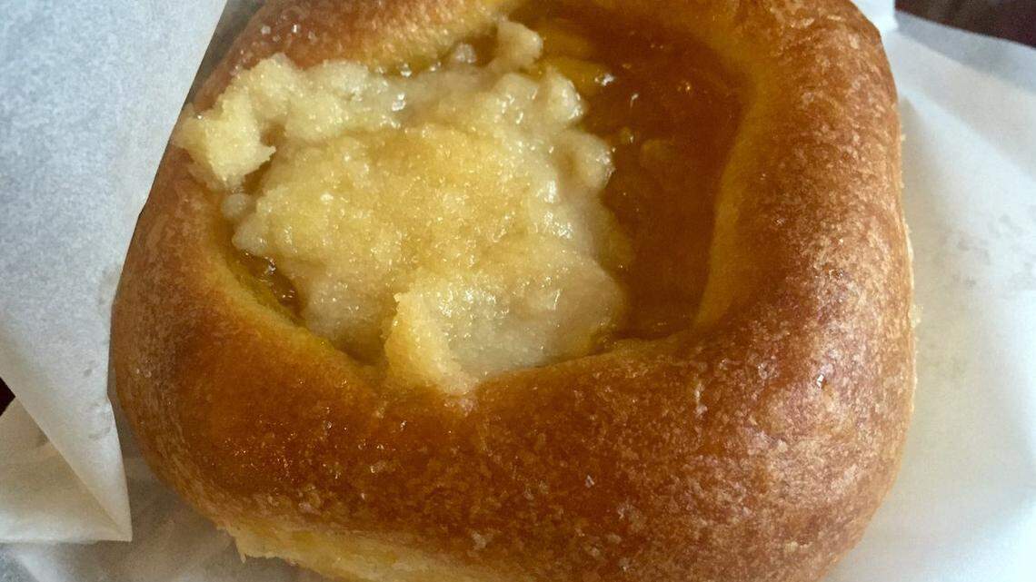 A fruit kolache at Gerik’s Ole’ Czech Bakery in West.