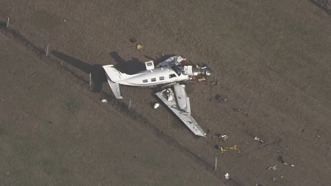 A small airplane crashed in a field near Yoakum, Texas, with five passengers on board. Only one survived.