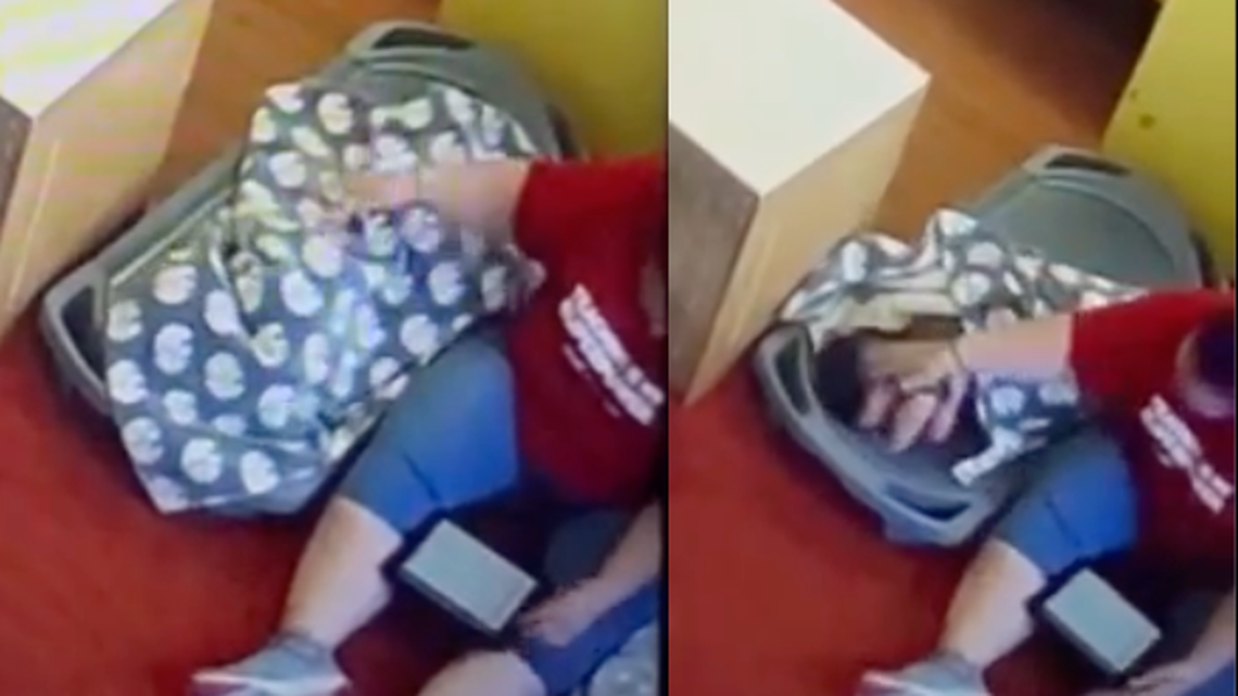 A mother is suing a day care after the child’s father witnessed a worker hit and smother their son on camera, a Texas lawsuit said.