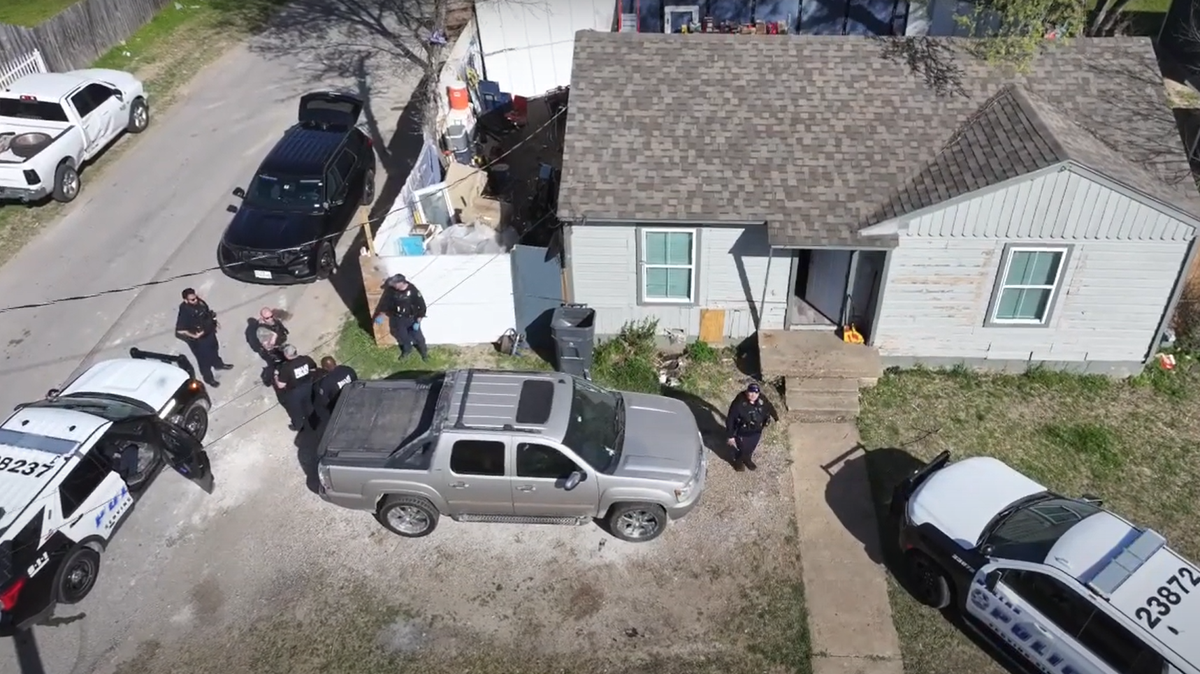 Officers from the White Settlement and Dallas police departments executed a search warrant Friday, March 21, 2025, at a home in Dallas.