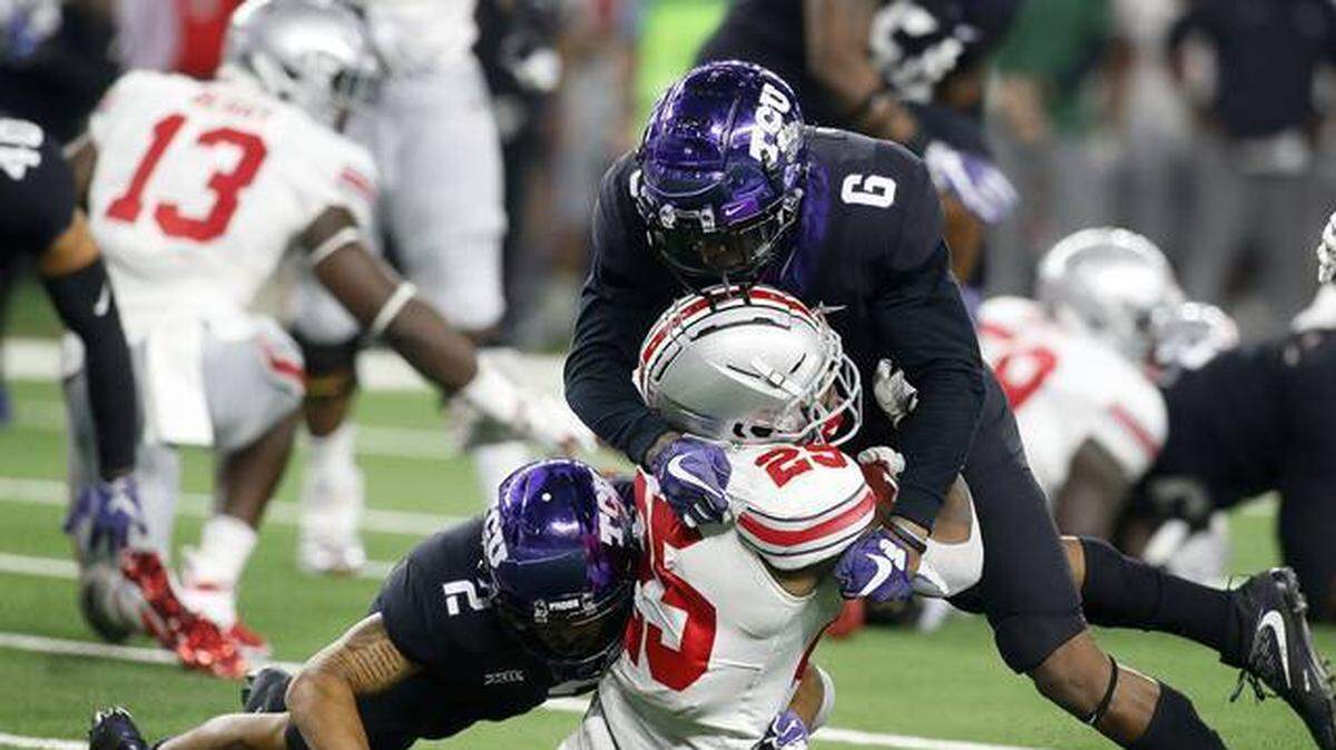Innis Gaines (6) leads TCU with 6.5 tackles for loss through five games.