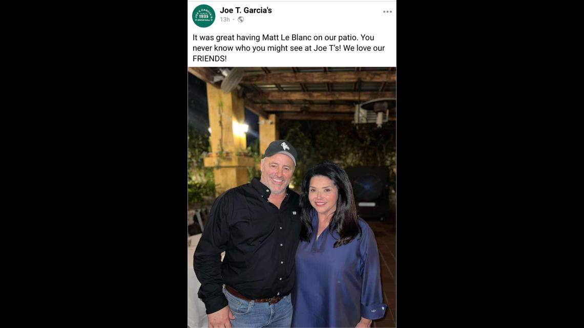 Actor Matt LeBlanc made an appearance at Joe T. Garcia’s in Fort Worth.