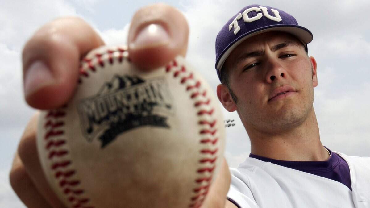 Former TCU pitcher Jake Arrieta, seen here in a Star-Telegram photo shoot in April 2006, won the Cy Young in 2015 and remains one of the top starting pitchers in the majors in his ninth season in the league.