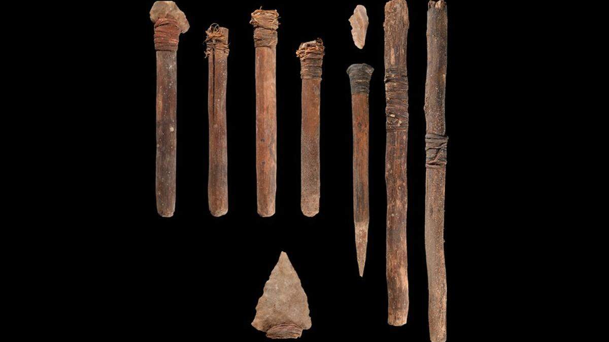 Arrowheads and wooden darts found by researches in the San Esteban Rockshelter area of the park.