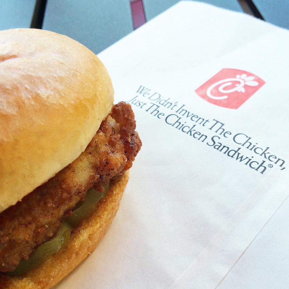 The Chick-fil-A classic sandwich is free at 2 locations if you’re wearing purple and make a required purchase.