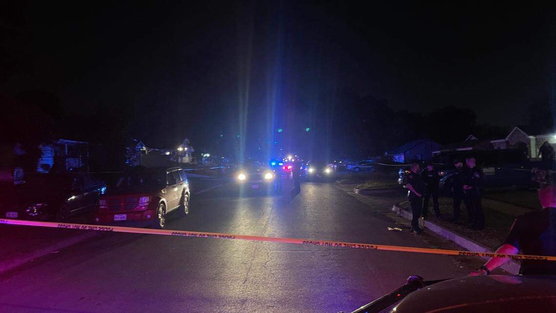 Police investigate the scene of a fatal shooting in south Fort Worth on Friday night, Oct. 7, 2022.