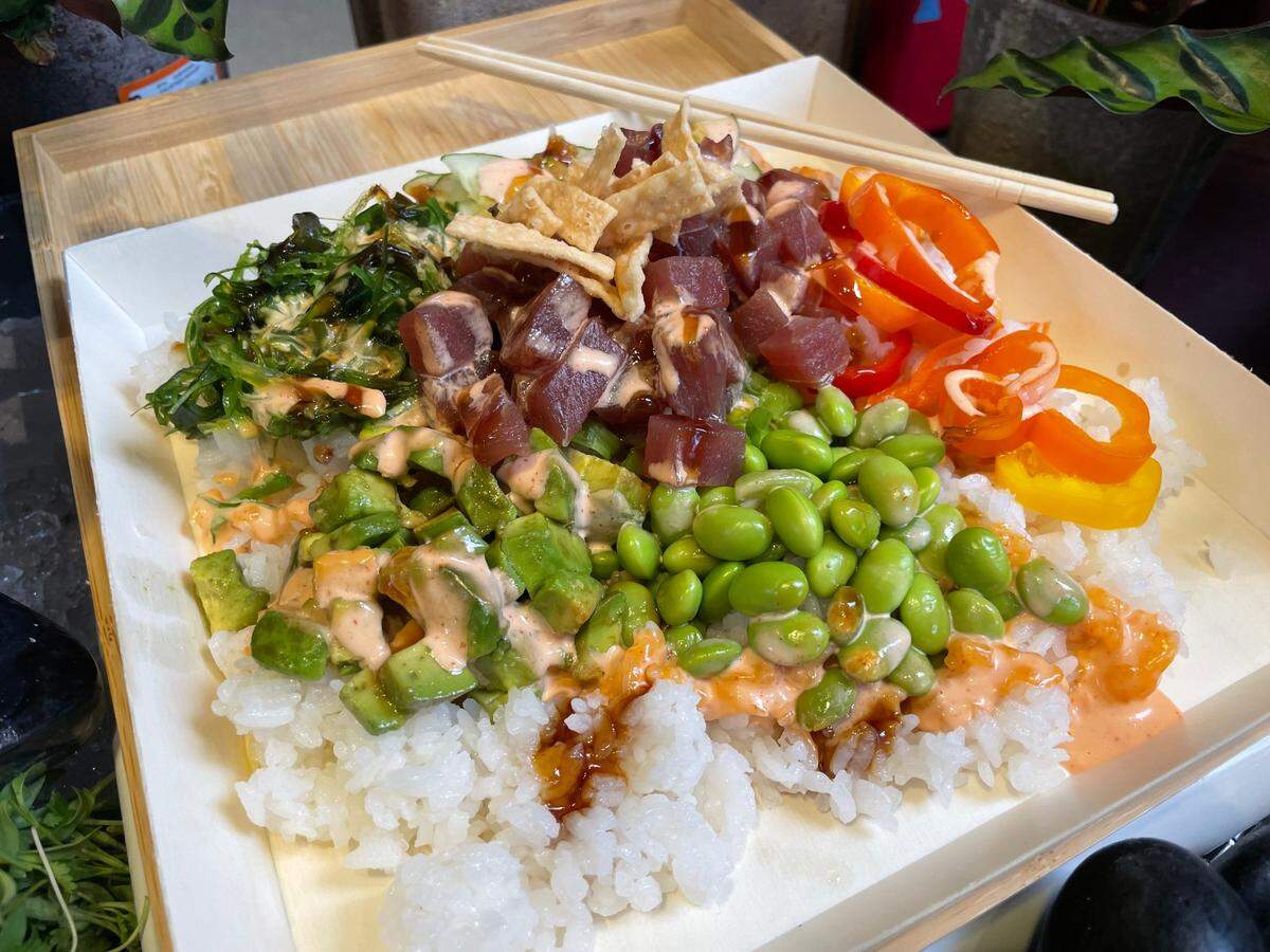 The Asian Poke Bowl is among the new food items at Globe Life Field for the 2024 MLB All-Star Game.