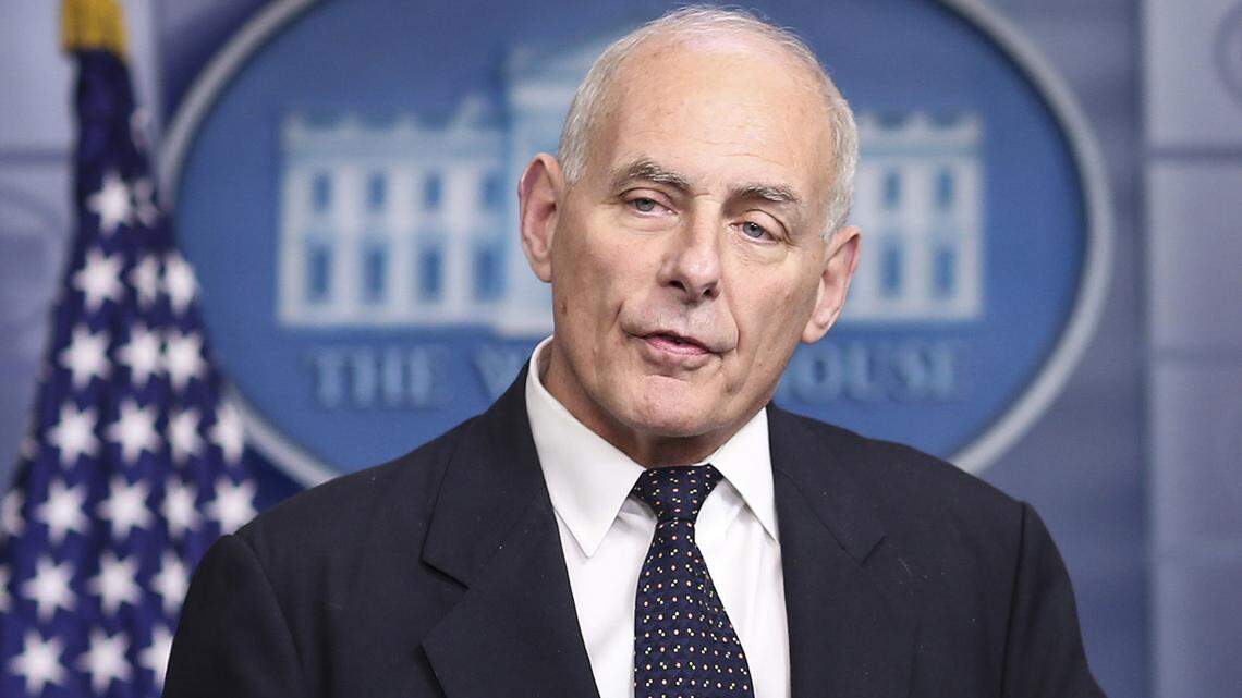 White House Chief of Staff John Kelly speaks to the media during the daily briefing in the Brady Press Briefing Room of the White House on October 19, 2017, in Washington, D.C.