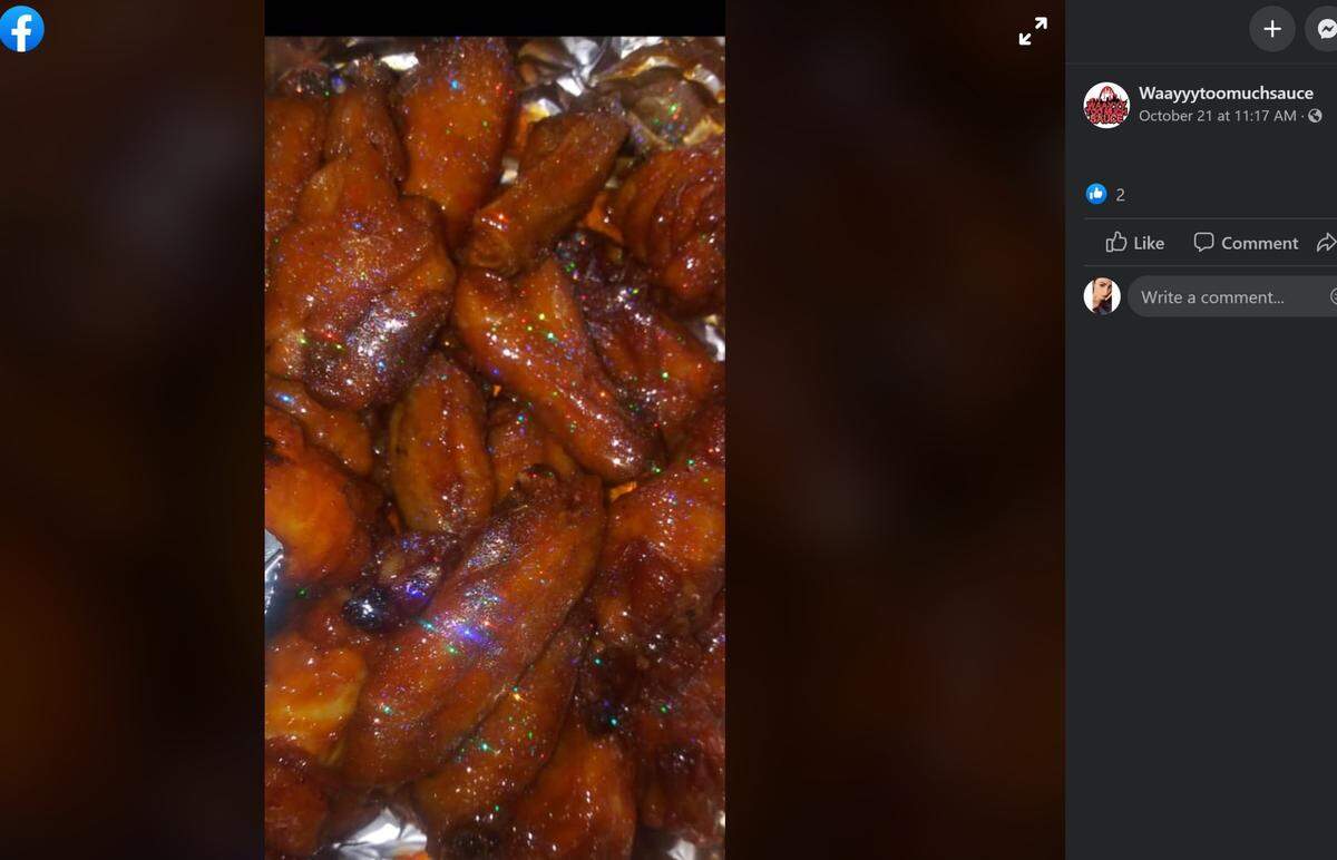 “Diamond dusted” wings are just one of the offerings Waayyy Too Much Sauce is offering.