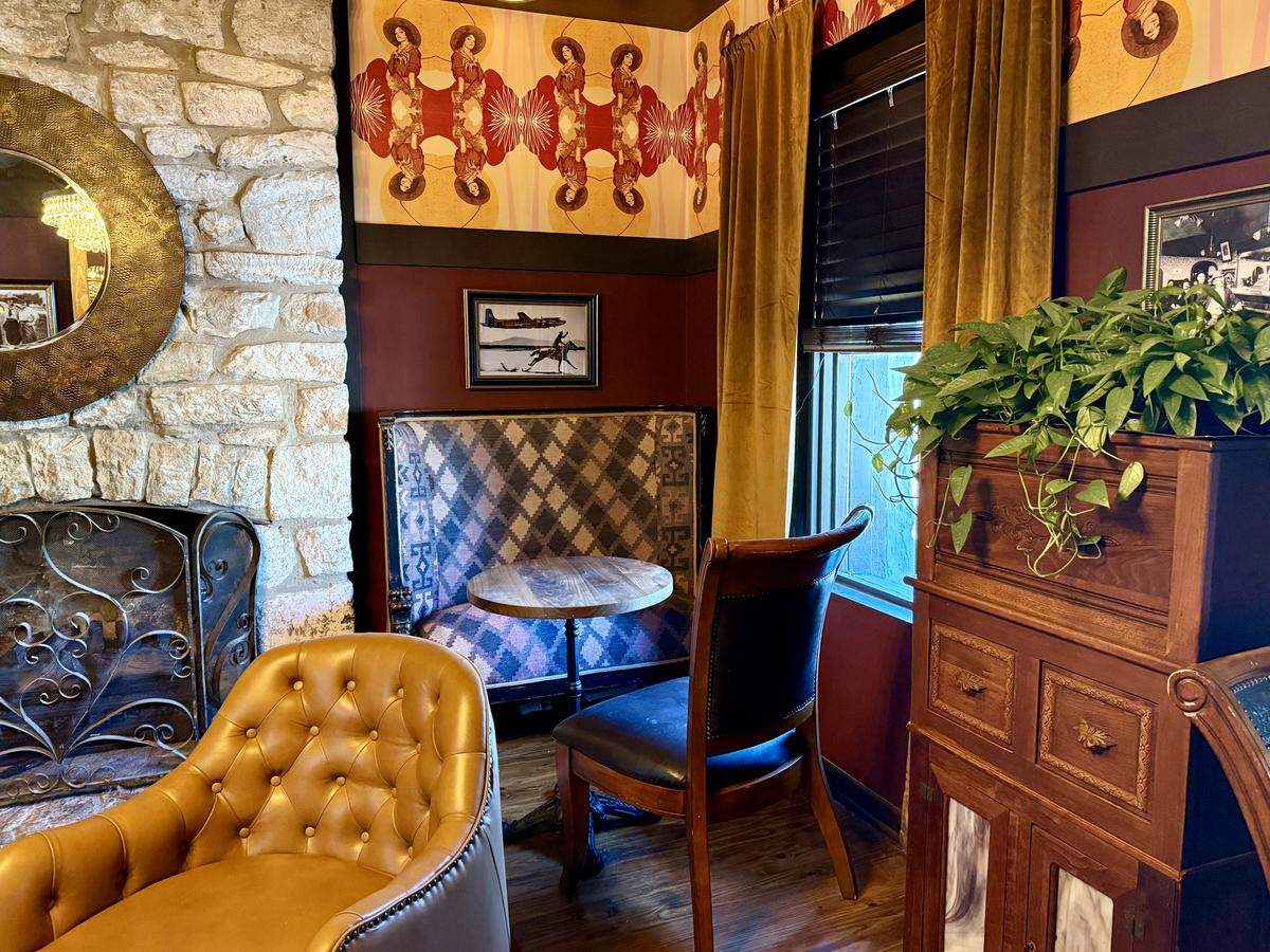 Stringfellow’s bar is upstairs at Shaw’s Southwest Grille in Granbury, Texas.