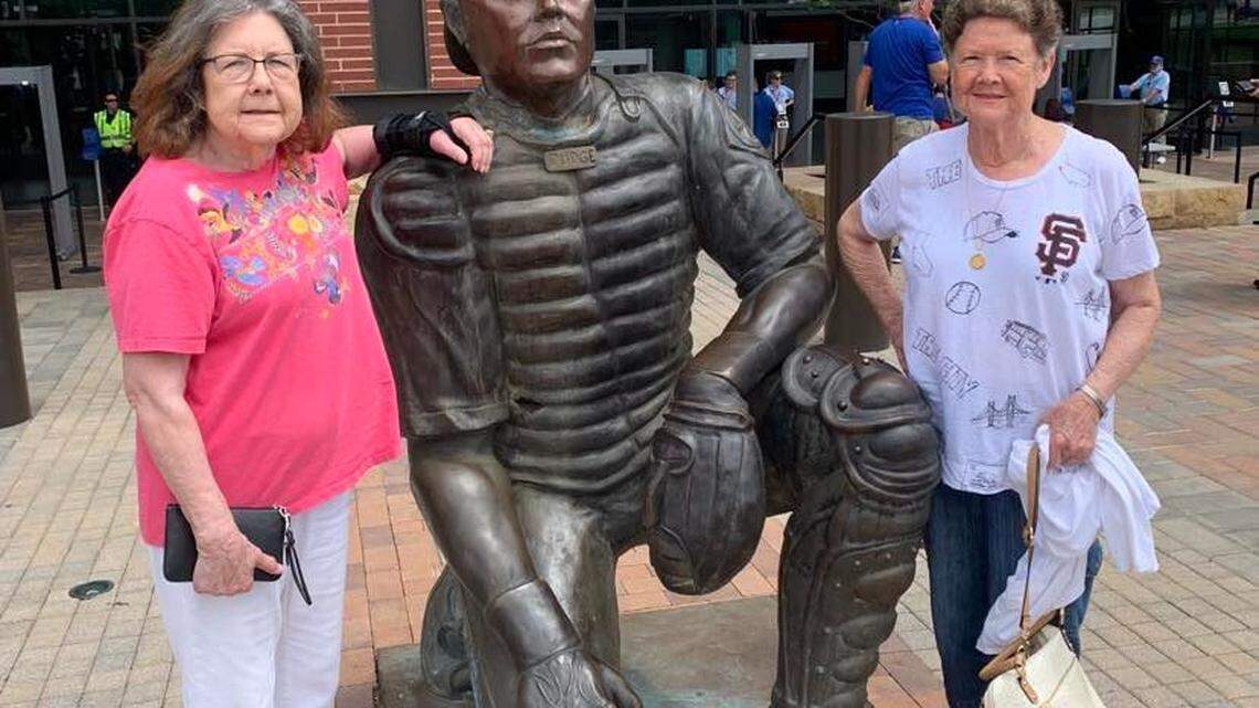 Sisters Ann Lefevre (left) and Ella Martin, ages 86 and 83, have spent almost two decades traveling America each summer to take in Major League Baseball games since retiring.