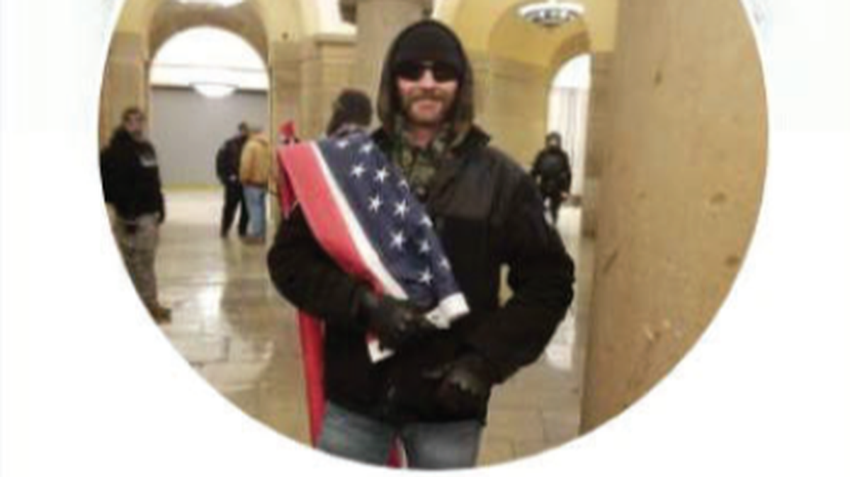 In a photo posted to Facebook, Dan Phipps poses inside the U.S. Capitol during the Jan. 6, 2021, riot. The FBI, working with a Fort Worth police analyst, were able to identify the Dallas-Fort Worth man, who was sentenced this week.