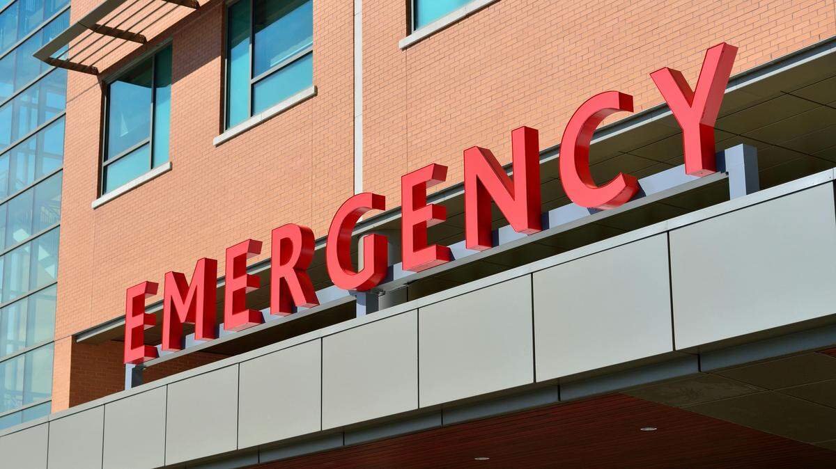A building with the word Emergency written on it.