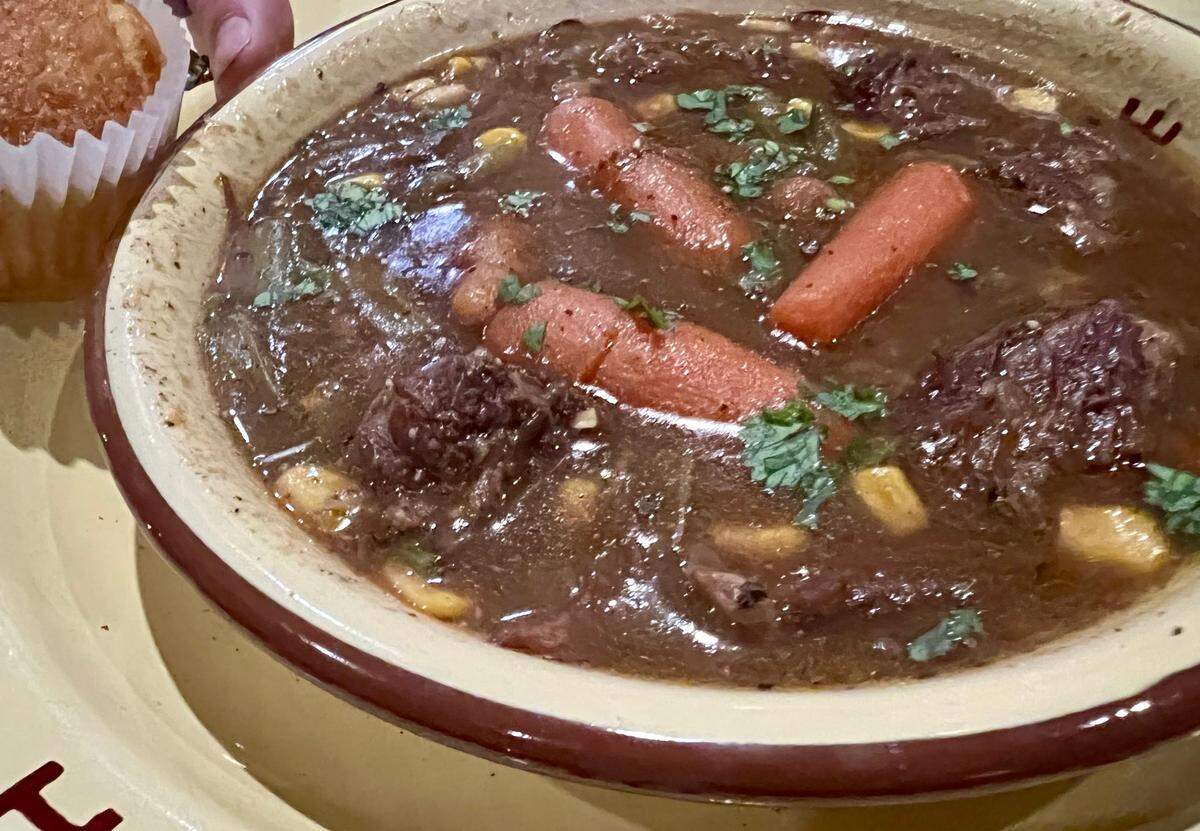 Rib-eye stew was a recent lunch special at the Brand Room restaurant.