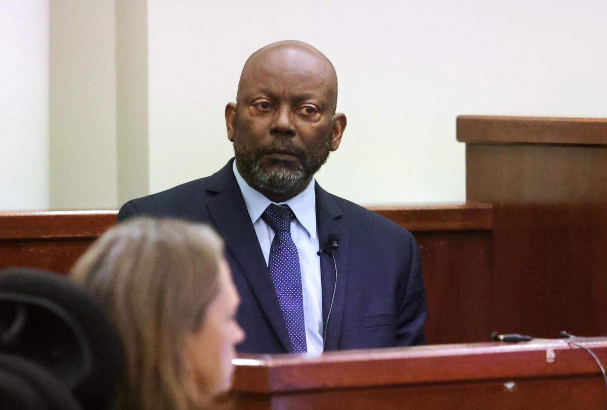James Smith, the neighbor of Atatiana Jefferson, takes the stand during the second day of the murder trial of Aaron Dean on Tuesday, December 6, 2022, in Fort Worth. Dean fatally shot Atatiana Jefferson in 2019 during an open structure call.