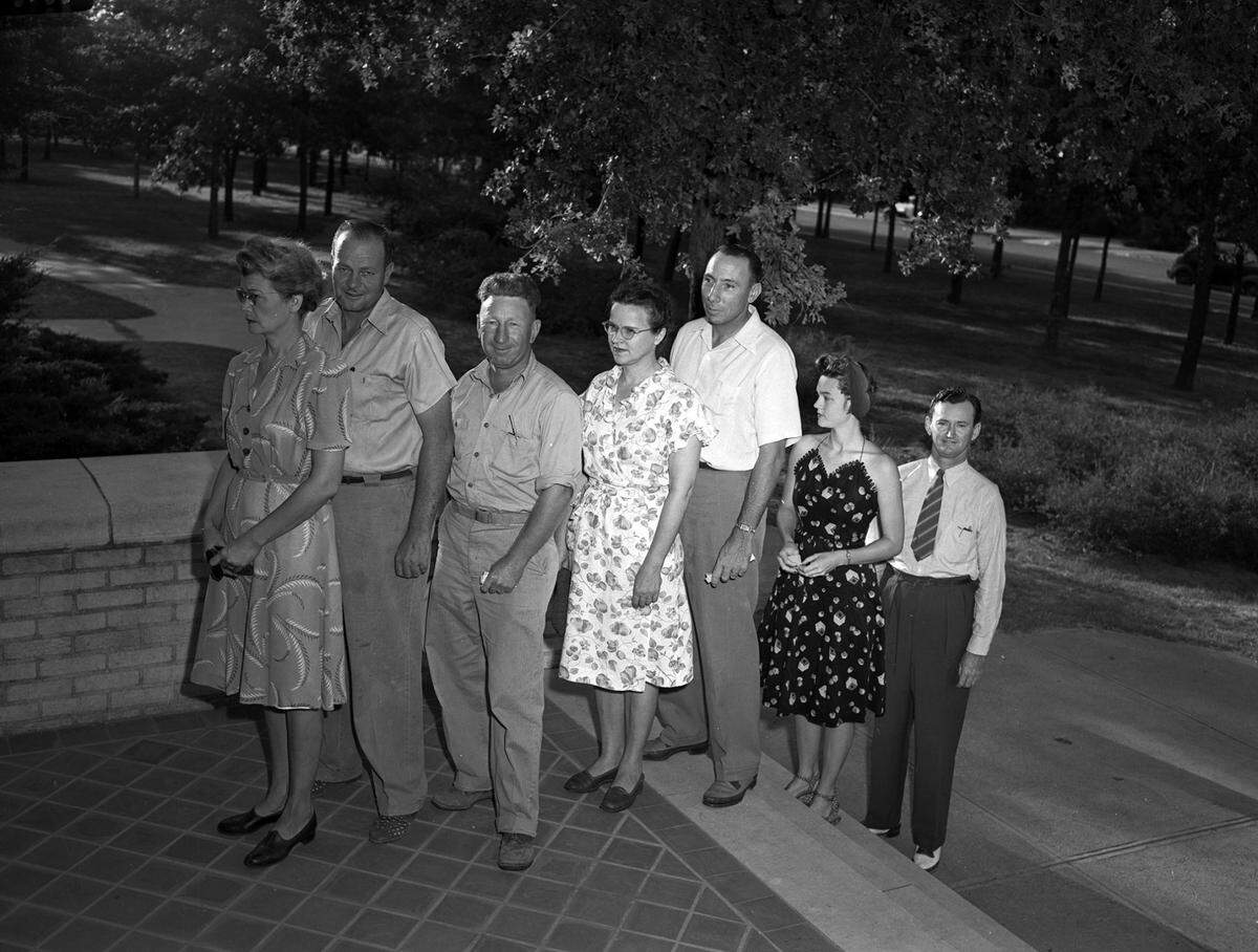 July 27, 1946: Primary election voters are rushing to the polls early Saturday morning to cast their ballots. A crowd of people are shown waiting in line before 7 a.m. for the polls to open at Amon Carter Riverside High School.