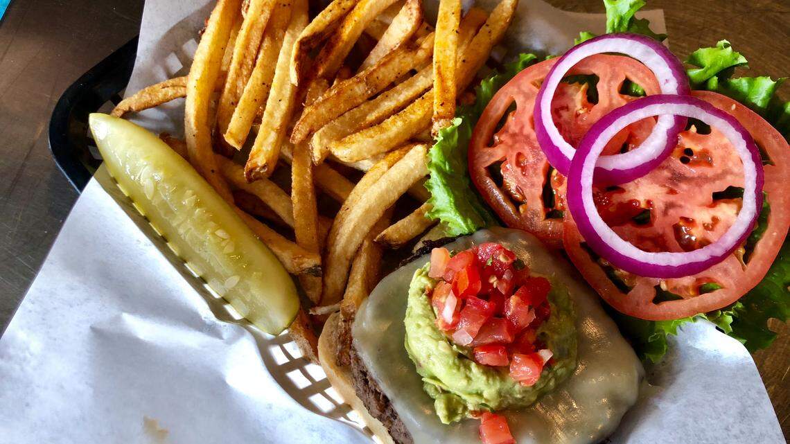 A pico-guacamole burger with jalapenos at the Purple Frog Restaurant, which changed its name from the Bottom to its more TCU-friendly new moniker in September.