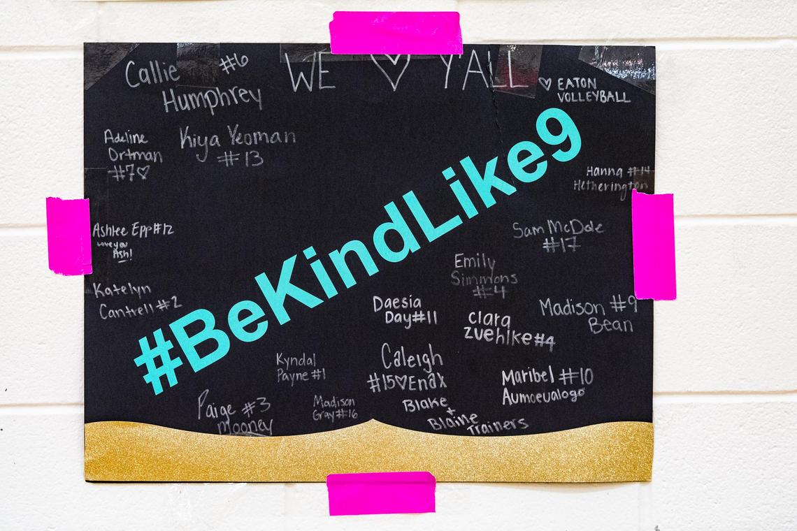 Poster displayed at Boyd High School honoring Ashley Fouts (9).