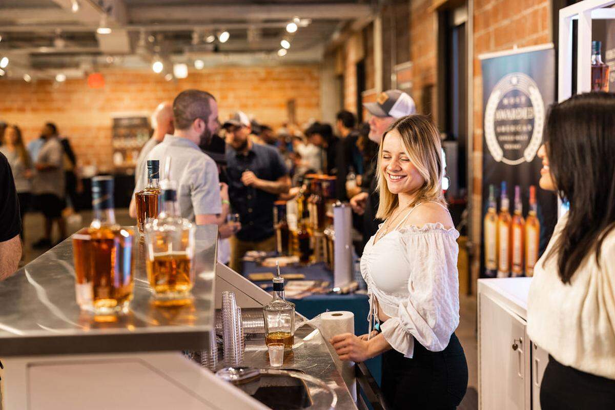 Whiskey connoisseurs can chose from over 200 whiskey samples and cocktails at the Whiskey Riot Festival in Fort Worth on May 24, 2025.