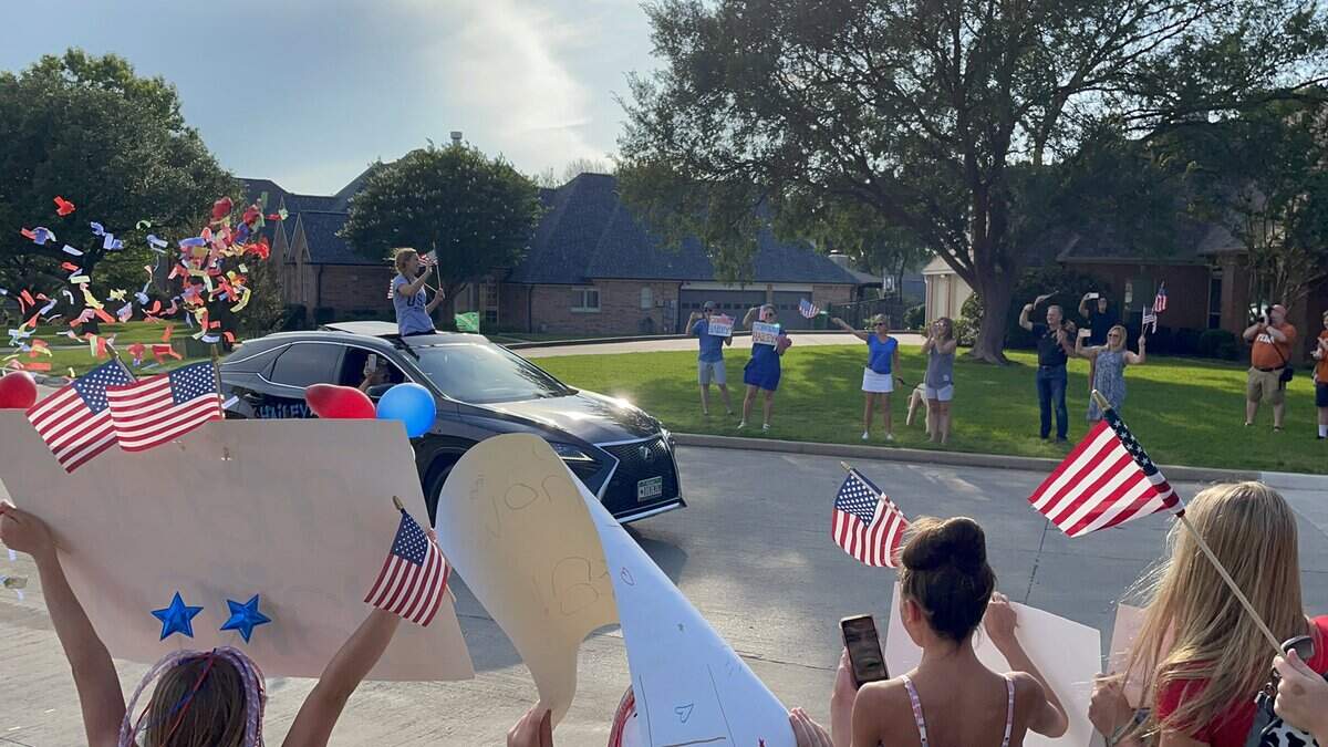 Neighbors gather and cheer on Southlake’s Hailey Hernandez who qualified for the Tokyo Olympics in the springboard.