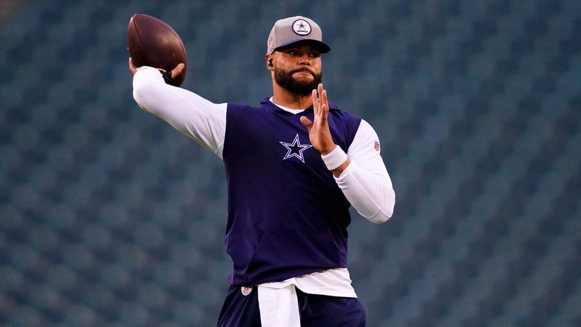 Dallas Cowboys QB Dak Prescott took first team reps in practice on Wednesday and was expected to do the same on Thursday as he ramps up to play vs. Detroit on Sunday. He has missed the past five weeks with a fractured thumb.