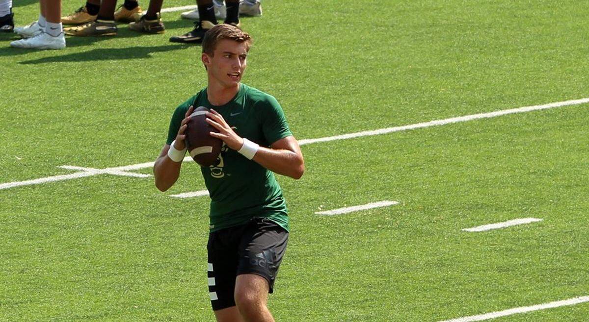 Weatherford 4-star 2020 QB Ken Seals at a Baylor camp, Sunday July 29, 2018.