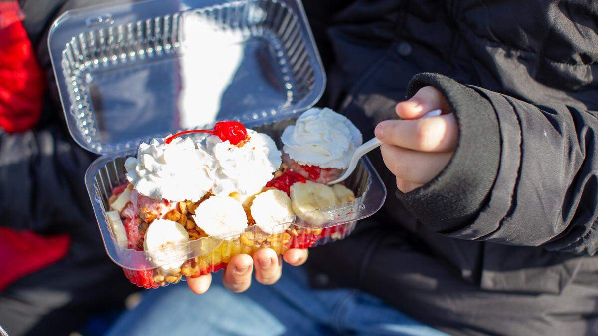 A Handel’s Homemade Ice Cream banana split.