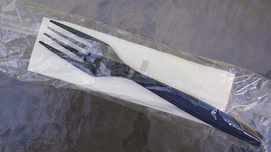 File photo of a plastic fork. Authorities in Texas said a teacher dragged a student on concrete after the child didn’t want to throw a fork away.