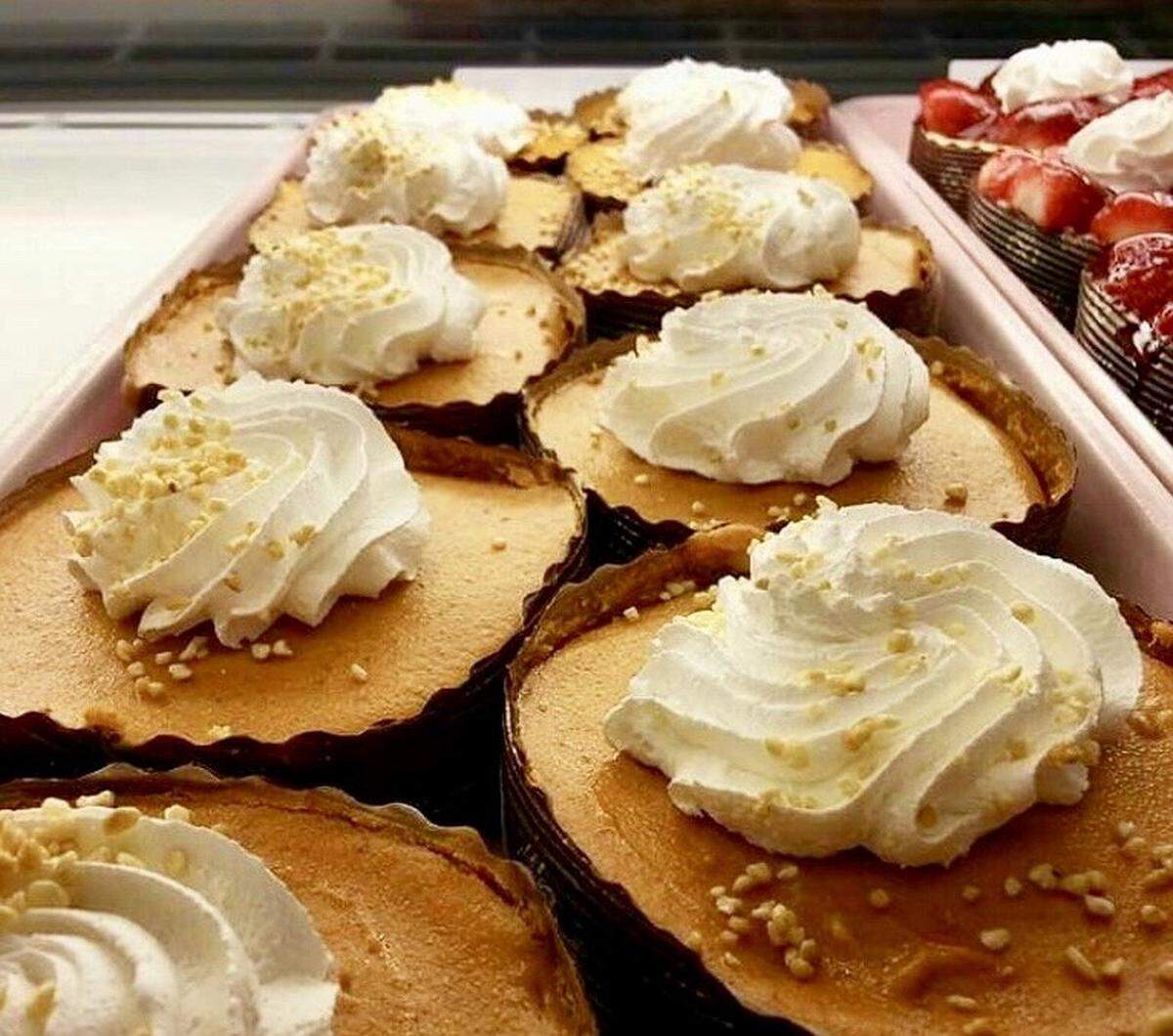 Mini pumpkin cheesecakes at Swiss Pastry Shop.