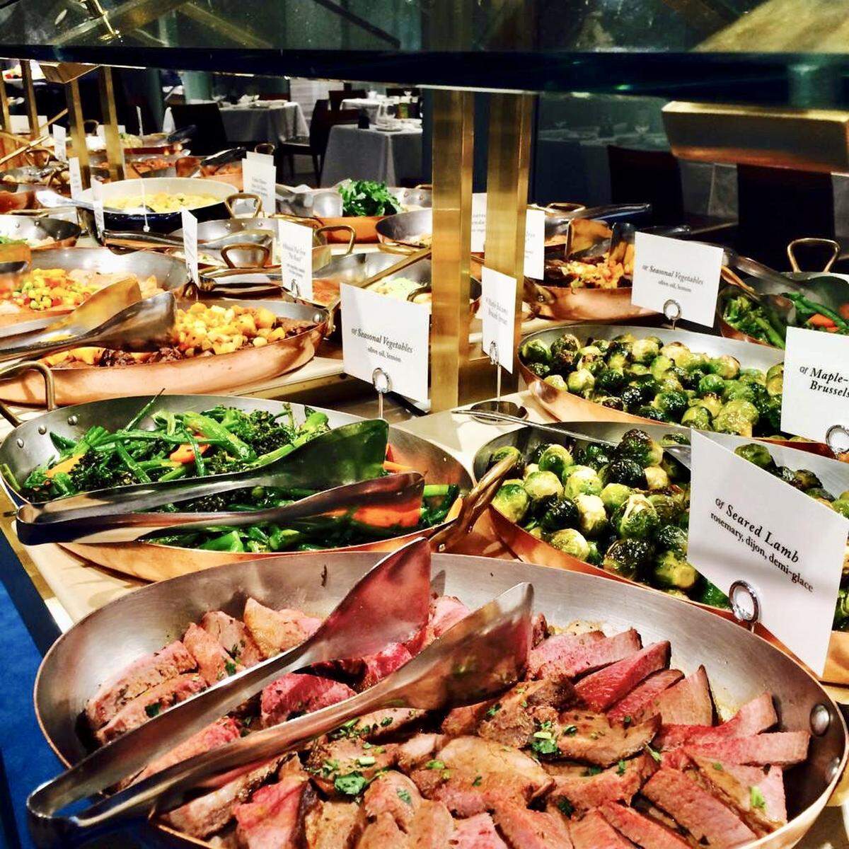 Side dishes on the daily holiday buffet at the Zodiac inside the downtown Dallas Neiman Marcus.