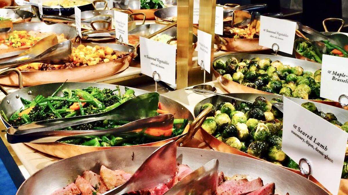 Side dishes on the daily holiday buffet at the Zodiac inside the downtown Dallas Neiman Marcus.