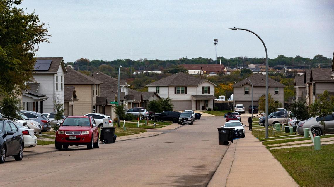 Home line the street of the Sierra Vista neighborhood of Fort Worth on Nov. 10, 2022. Neighbors in the area are familiar with institutional homebuyers — usually a company or real estate investment firm — offering to buy their home to flip as rental properties.
