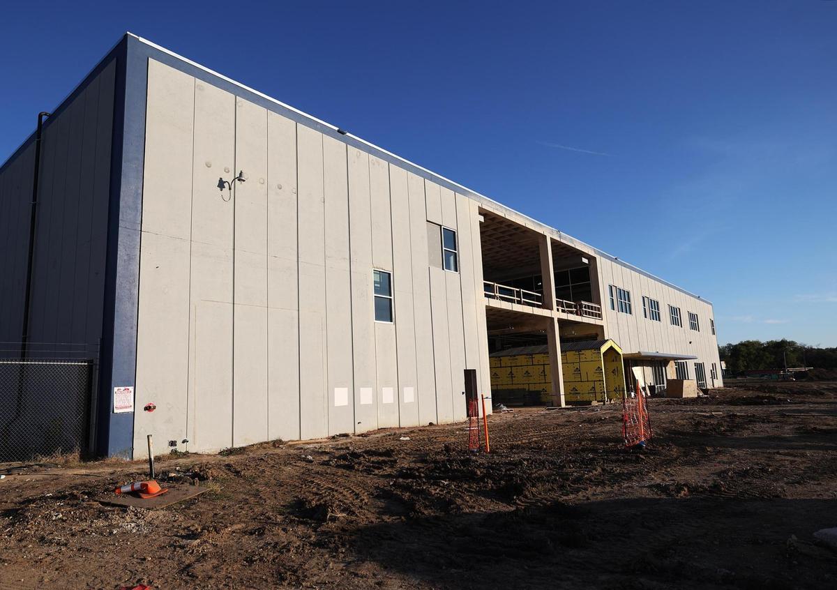 Construction on the Center for Transforming Lives’ Riverside Campus continues on Tuesday, Nov. 12, 2024, in Fort Worth. The facility provides services for mothers and children experiencing poverty and homelessness. The new facility will expand child care slots among other additions.