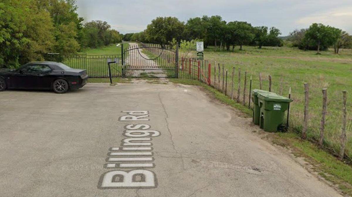 Behind the La Cantera neighborhood gate, shown in an image from Google Streetview, there is a portion of Billings Road that has been maintained by Tarrant County since 2008. Commissioners may decide to disown the tract at their April 15, 2026 meeting.