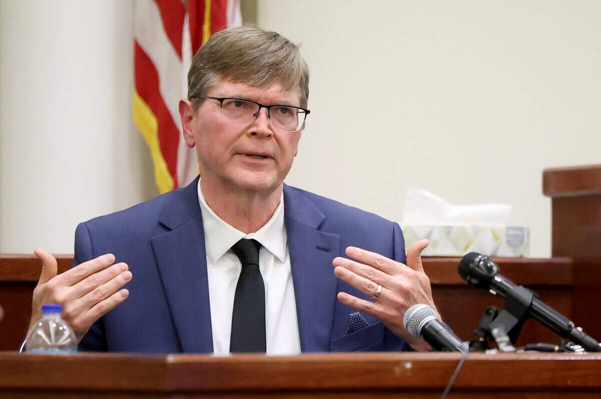 Dr. John Edens, a professor of psychology at Texas A&M University, gives testimony during the capital murder trial of Tanner Horner on Wednesday, April 22, 2026, at the Tim Curry Criminal Justice Center in Fort Worth. Horner pleaded guilty to capital murder in the November 2022 strangulation killing of 7-year-old Athena Strand.