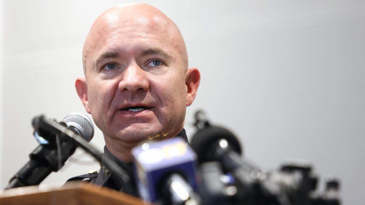 Fort Worth Police Chief Neil Noakes speaks during a press conference in 2021.