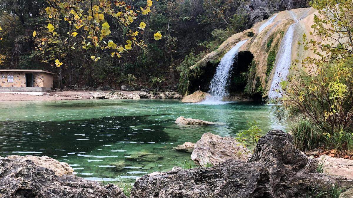 Turner Falls are the largest waterfalls in Oklahoma located at Turner Falls Park in Davis.