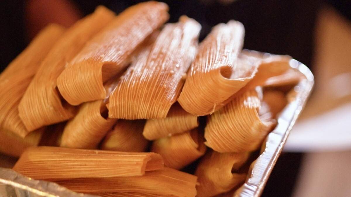 A tray of tamales is set for judging at the WFAA/Channel 8 “Tamale Throwdown” at Lee Harvey’s in Dallas.