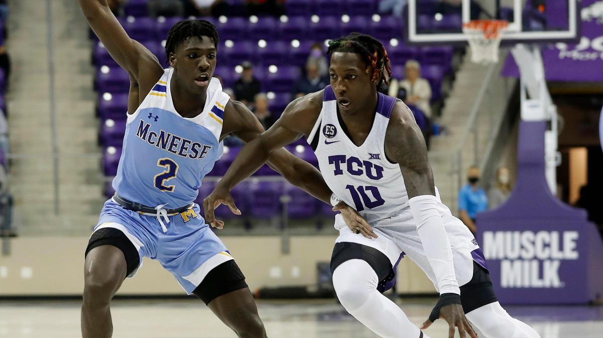 TCU guard Damion Baugh (10) sustained an ankle injury in the season opener against McNeese State on Thursday.