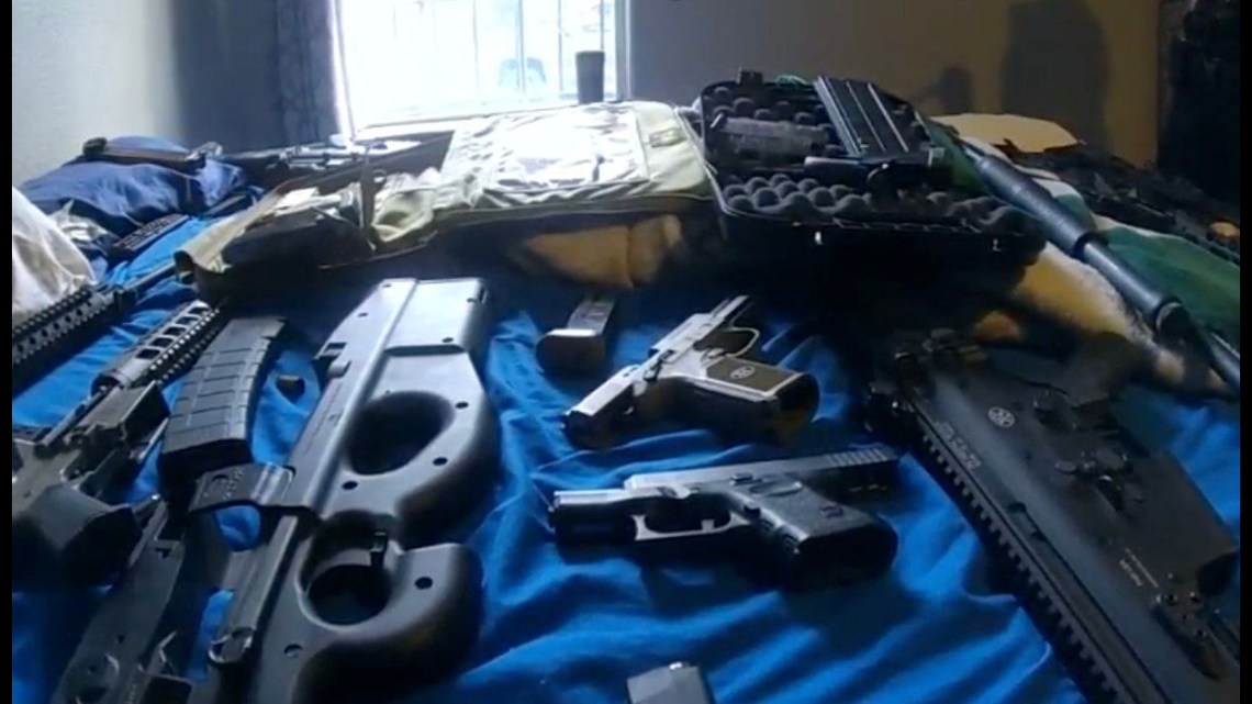 The search for an illegally possessed tiger in Albuquerque, New Mexico, led authorities to pounds of drugs and more than a dozen firearms.