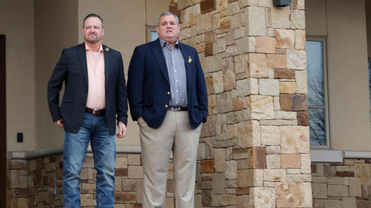 Cary Moon, chairman Heritage Legal Task Force and Brian Black president of Heritage HOA shown outside the Heritage HOA Club House in Fort Worth, Texas, Tuesday, Mar. 03, 2025.