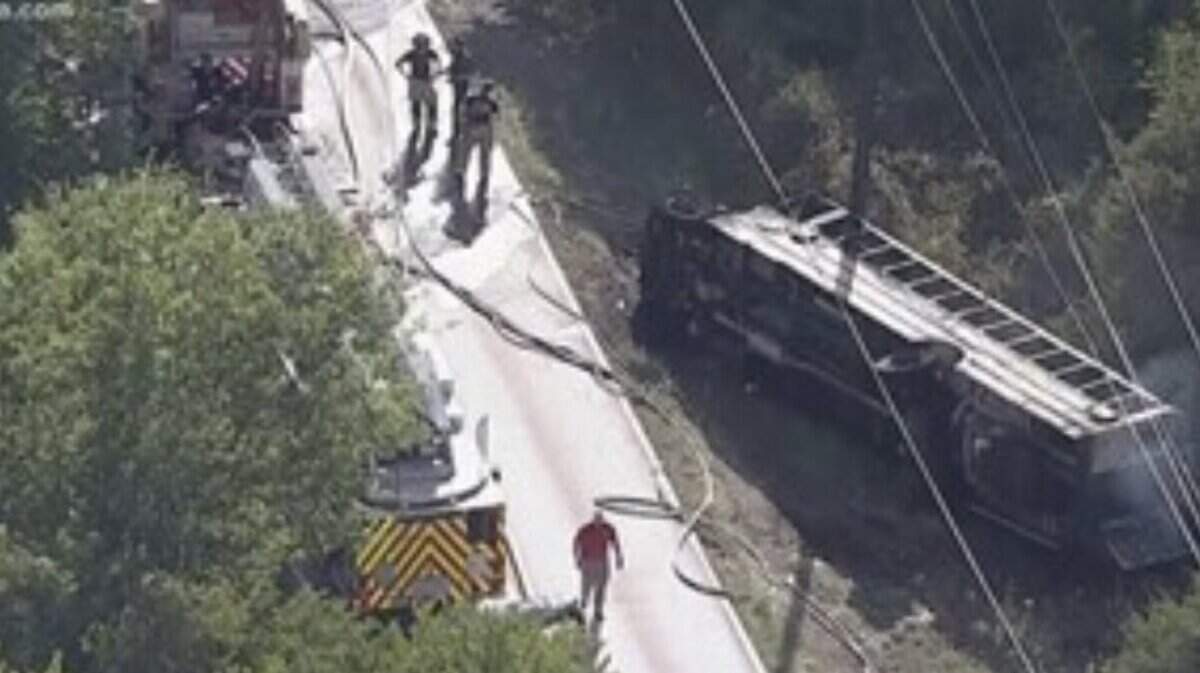 One student died when a Mesquite ISD school bus rolled onto its side Wednesday afternoon, the school district said.