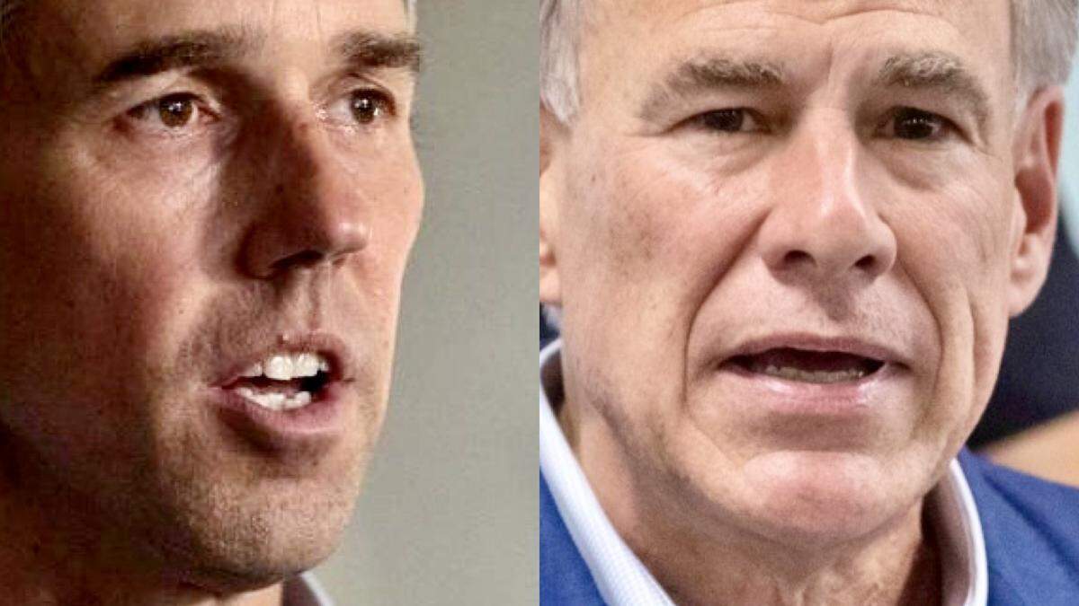 Beto O’Rourke, left, and Gov. Greg Abbott.