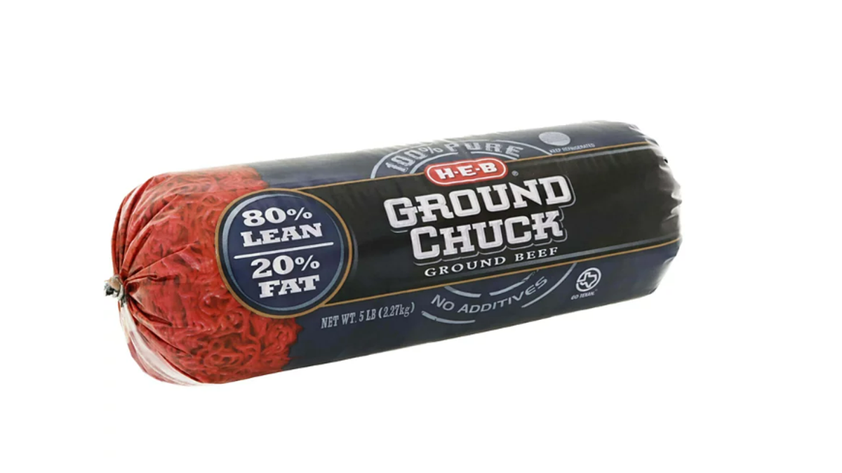 H-E-B 80% Ground Chuck 5-pound Chub was one of several ground beef products recalled by supplier Tyson Foods Inc.
